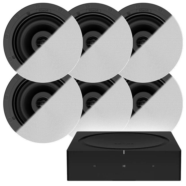 Sonos Amp & 6 x Sonos 6-Inch Ceiling Speakers